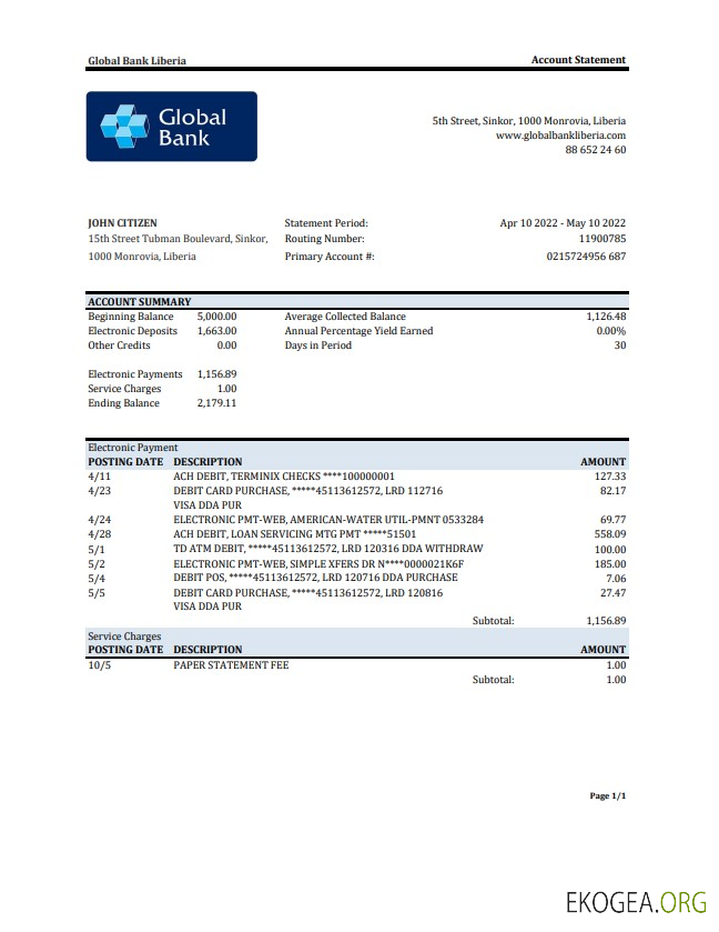Déclaration de la Banque mondiale du Libéria